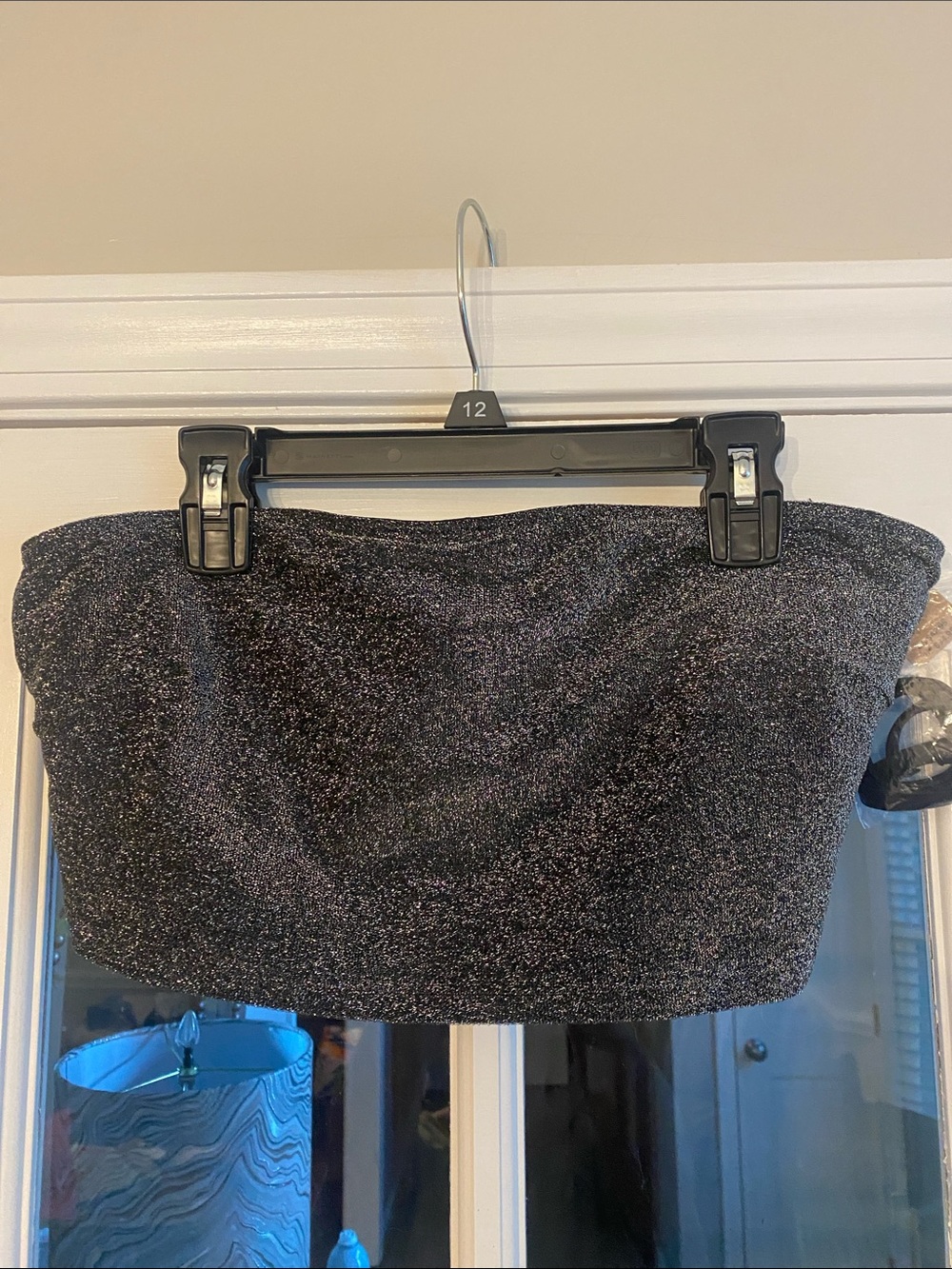 PINK Victoria's Secret Black Sparkle Bandeau Bikini Top